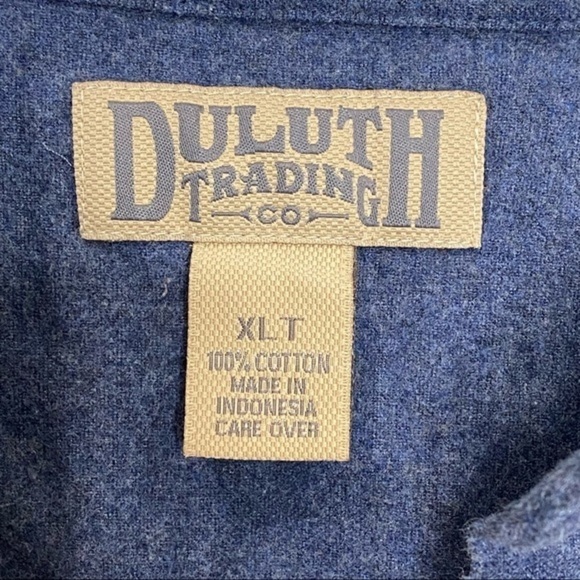 Duluth Trading Co Flannel Button Down Blue XL Tall - Picture 3 of 4